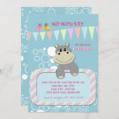 Hippo-Einladung Einladung (Vorne/Hinten)