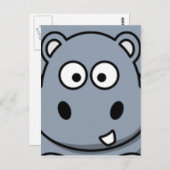 Hippo Face Postkarte (Vorne/Hinten)