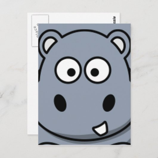 Hippo Face Postkarte (Vorne/Hinten)