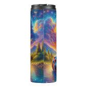 Hippo-Familie: Cosmic Moonlit Water Journey Thermosbecher (Rückseite)