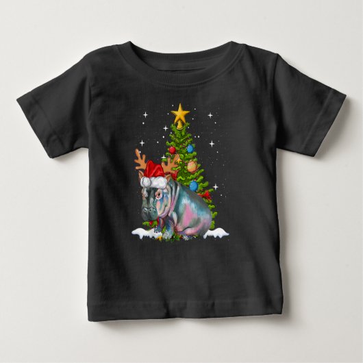 Hippo Fiona Christmas Tree Hippopotamus Baby T-shirt (Vorderseite)