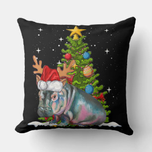 Hippo Fiona Christmas Tree Hippopotamus Kissen
