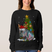 Hippo Fiona Christmas Tree Hippopotamus Sweatshirt (Vorderseite)