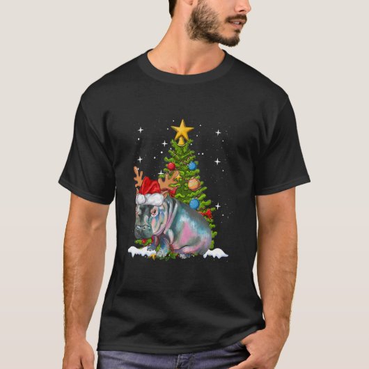 Hippo Fiona Christmas Tree T-Shirt (Vorderseite)