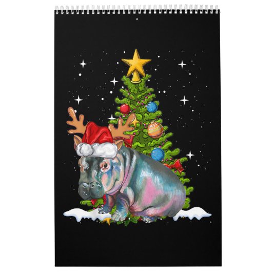 Hippo Fiona Weihnachtsbaum Hippopotamus Kalender (Titelbild)