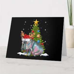 Hippo Fiona Weihnachtsbaum Hippopotamus Karte