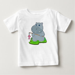 Hippo Fisher Fish Baby T-shirt