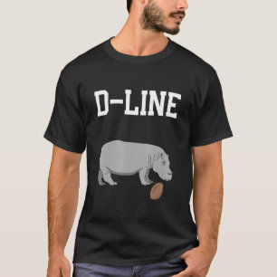 Hippo Football Player Hippopotamus Fiona Safari D T-Shirt