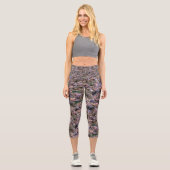 Hippo Foto Collarge Capri Leggings, (Vorderseite)