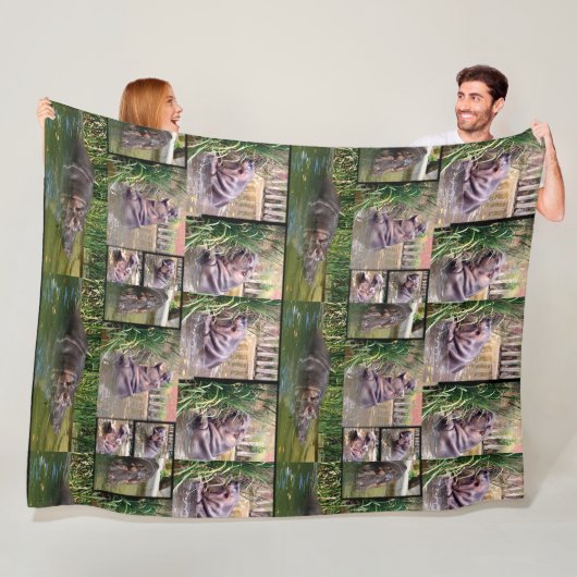 Hippo-FotoCollage, Fleecedecke (Beispiel)