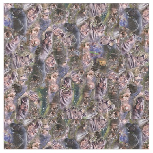 Hippo-FotoCollage, Stoff (Nahaufnahme)