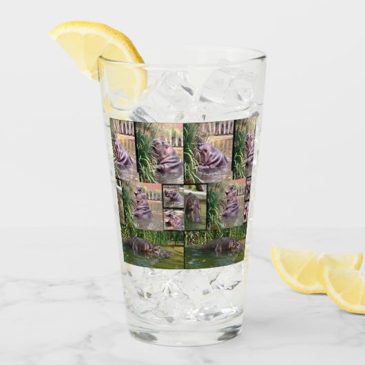 Hippo FotoCollage, Trinkglas Glas (Vorderseite Ice)