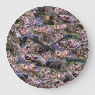 Hippo Fotos Collarge, Große Wanduhr