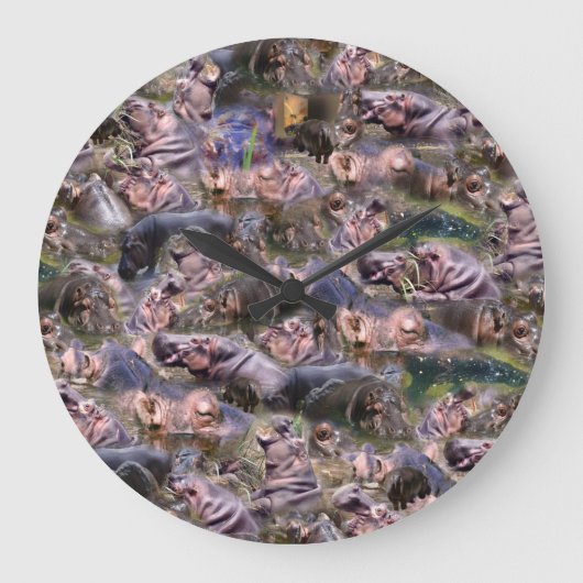 Hippo Fotos Collarge, Große Wanduhr (Vorderseite)