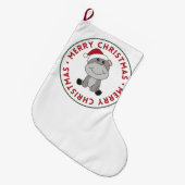 Hippo Frohe Weihnachts Winter Tiere Hippos Großer Weihnachtsstrumpf (Vorderansicht (hängend))