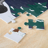 Hippo Frohe Weihnachts Winter Tiere Hippos Jigsaw Puzzle (Seite)