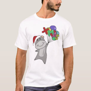 Hippo Frohe Weihnachts Winter Tiere Hippos T-Shirt