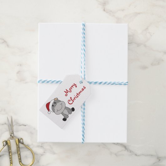 Hippo Frohe Weihnachts Winter Tiere Hippos Trucke Geschenkanhänger (Mit Garn)