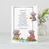 Hippo Fun Scene Dankeskarte (Stehend Vorderseite)