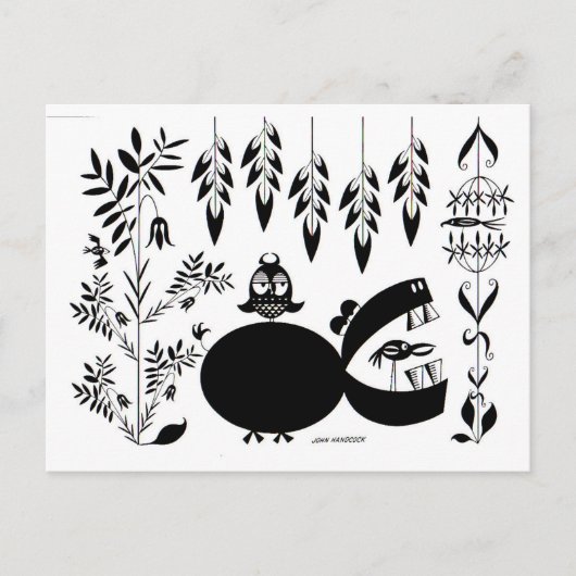 Hippo-Gähnen Postkarte (Vorderseite)