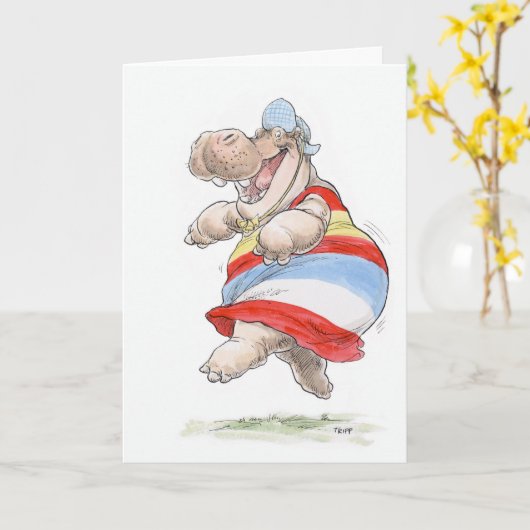 Hippo Geburtstag! Karte (Gelbe Blume)