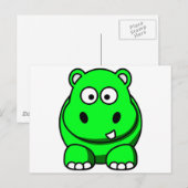 Hippo Green Postkarte (Vorne/Hinten)