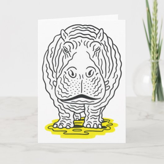 Hippo Greeting card Dankeskarte (Vorderseite)