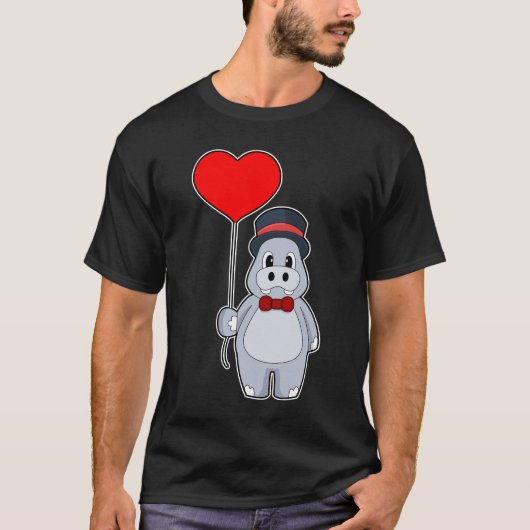 Hippo Groom Balloon Wedding T-Shirt (Vorderseite)