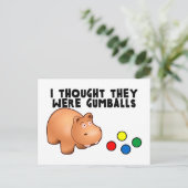 Hippo Gumballs Postkarte (Stehend Vorderseite)