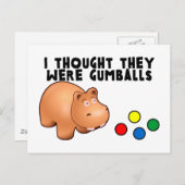 Hippo Gumballs Postkarte (Vorne/Hinten)