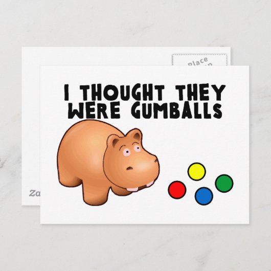 Hippo Gumballs Postkarte (Vorne/Hinten)