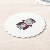 Hippo Halloween Cute Devil Vampire Costume Untersetzer (angewinkelt)