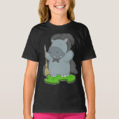Hippo Halloween Hexe T-Shirt (Vorderseite)