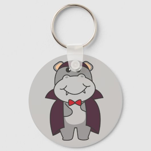 Hippo Halloween Niedlich Devil Vampire Kostüm Keyc Schlüsselanhänger (Vorderseite)