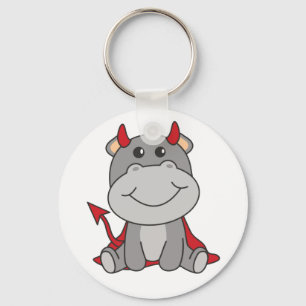 Hippo Halloween Niedlicher Teufel Hexenkostüm Schl Schlüsselanhänger