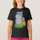 Hippo Halloween Pumpkin T-Shirt (Vorderseite)