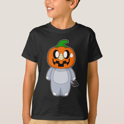 Hippo Halloween Pumpkin T-Shirt (Vorderseite)