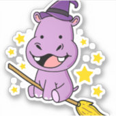 Hippo Halloween Witch For Halloween Aufkleber (Vorderseite)