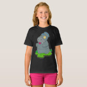 Hippo Halloween Zombie T-Shirt (Vorne ganz)