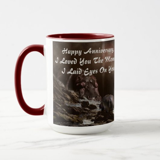Hippo Happy Anniversary Design, Tasse (Links)