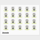 Hippo Happy Halloween Cauldron Bat Square Sticker (Blatt)