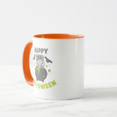 Hippo Happy Halloween Cauldron Bat Tasse (Vorderseite Links)