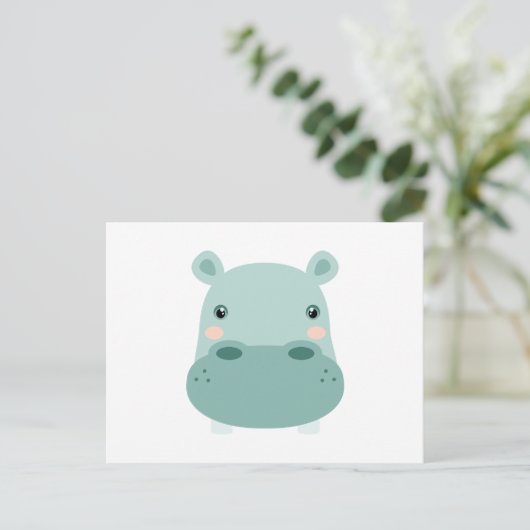 Hippo Head Postkarte (Stehend Vorderseite)