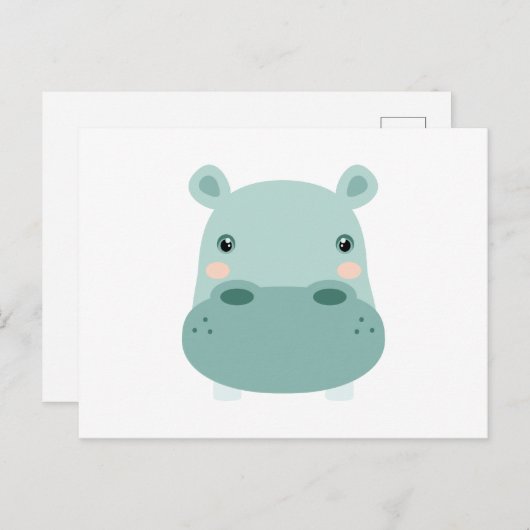 Hippo Head Postkarte (Vorne/Hinten)