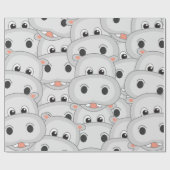 Hippo Head Wrapping Paper Geschenkpapier (Flach)