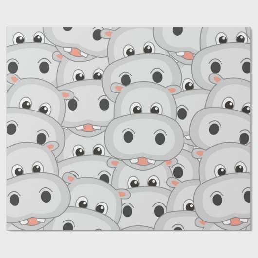 Hippo Head Wrapping Paper Geschenkpapier (Flach)