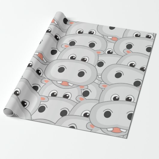 Hippo Head Wrapping Paper Geschenkpapier (Ungerollt)