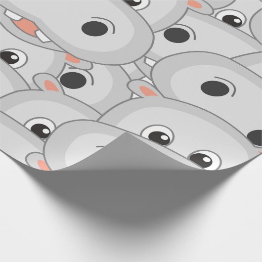 Hippo Head Wrapping Paper Geschenkpapier (Ecke)