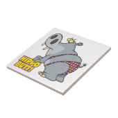 Hippo Hintern Bikini Hippopotamus Fliese (Seite)
