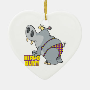 Hippo Hintern Bikini Hippopotamus Keramikornament